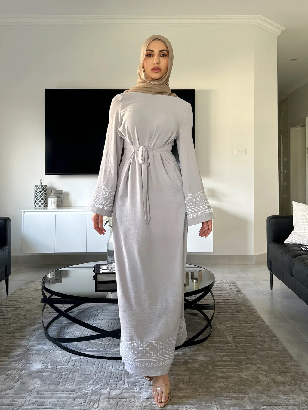 Raya Baju Muslim Dress for Women Party Dresses Jubah Dubai Long Robe Arab Ramadan Kaftan Islam Abaya - detail 6