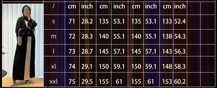 Abaya Muslim robe women's long dress women's clothing Middle Eastern dress plus size women's clothing - detail 3