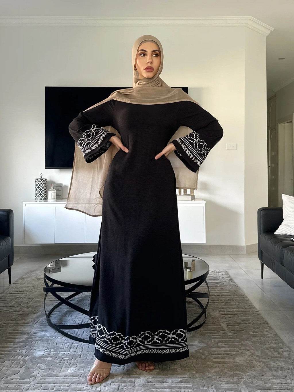 Raya Baju Muslim Dress for Women Party Dresses Jubah Dubai Long Robe Arab Ramadan Kaftan Islam Abaya - detail 2