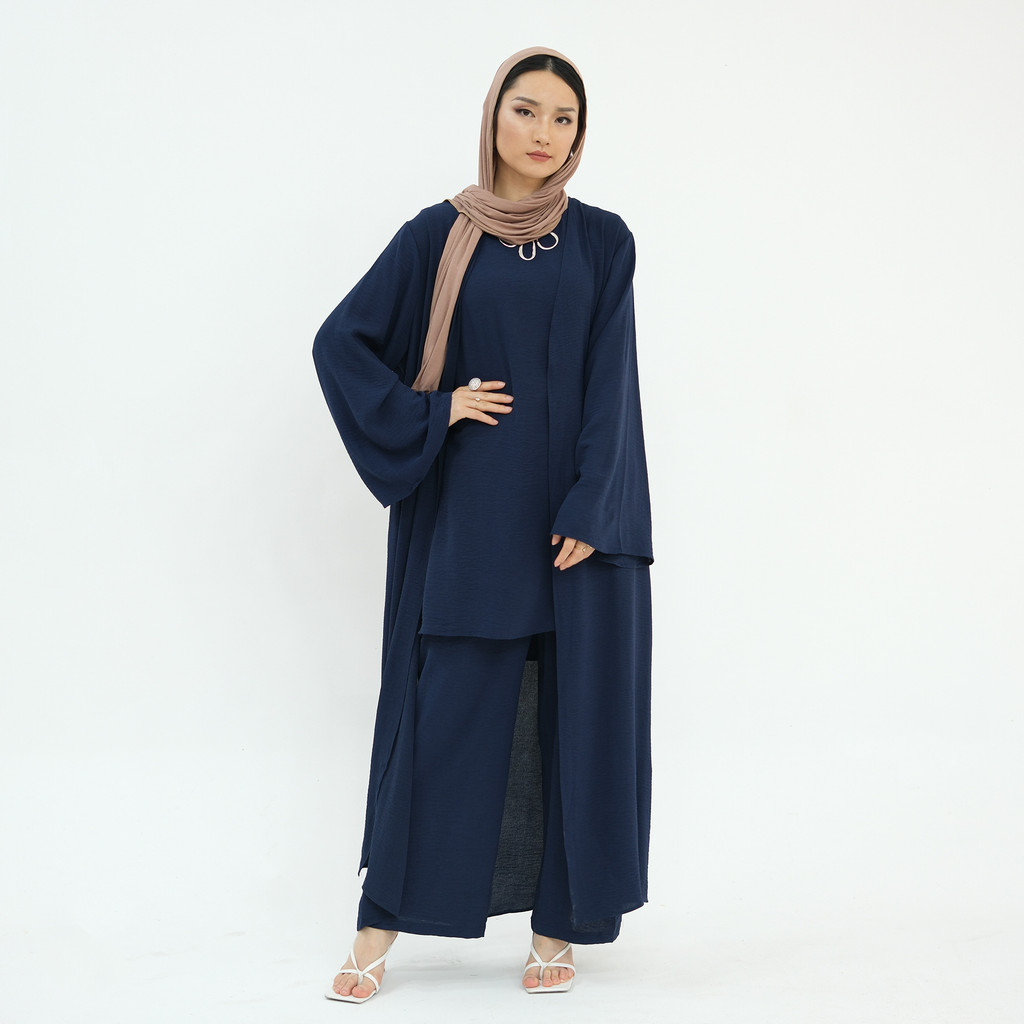 3Pieces Ramadan Suits Abaya Dubai Dress + Pants Muslim Sets Dress Abaya Dubai Muslim Islam Abayas woman - detail 4