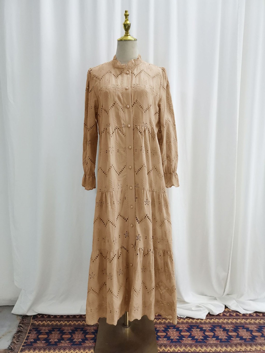 Ramadan Lace Embroidery Abayas Women Turkey Dubai Abaya Muslim Dress - detail 12