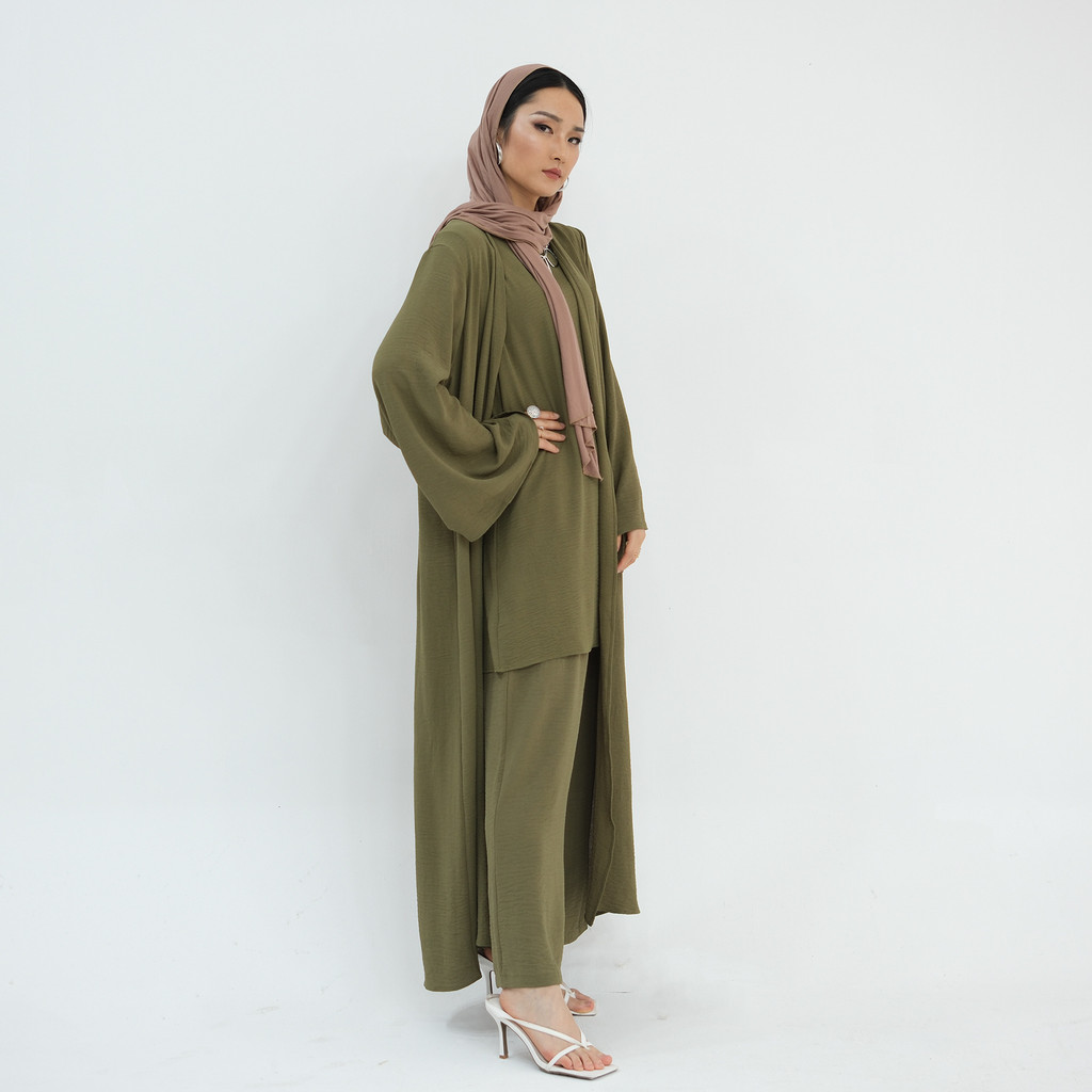 3Pieces Ramadan Suits Abaya Dubai Dress + Pants Muslim Sets Dress Abaya Dubai Muslim Islam Abayas woman - detail 5