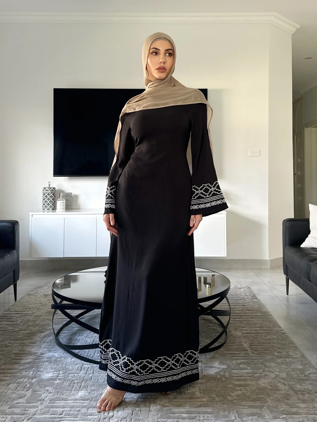 Raya Baju Muslim Dress for Women Party Dresses Jubah Dubai Long Robe Arab Ramadan Kaftan Islam Abaya - detail 4