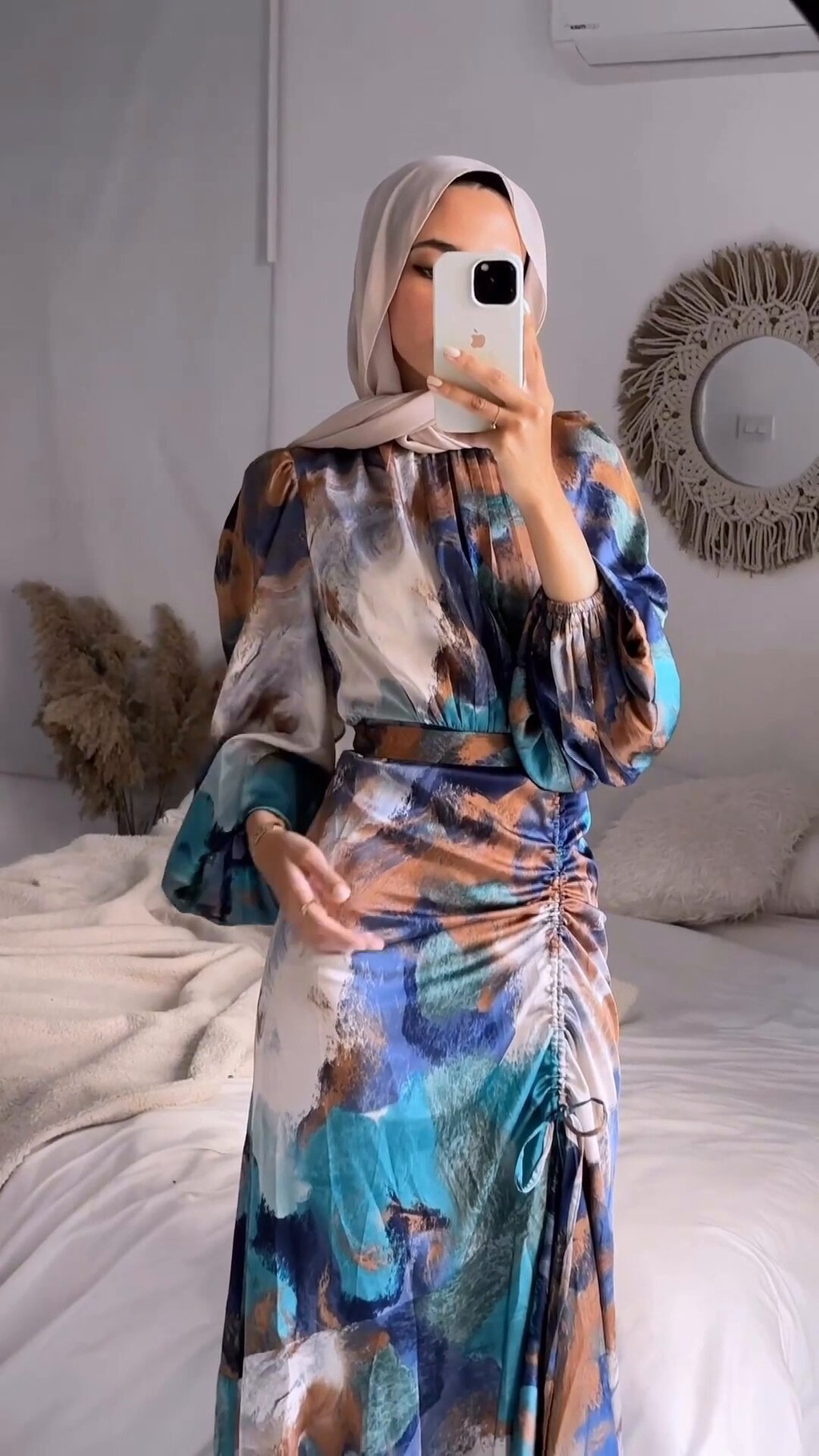 [PREMIUM QUALITY] Abaya Dubai Muslim Fashion Long Sleeve Maxi Dress Floral Print - detail 6