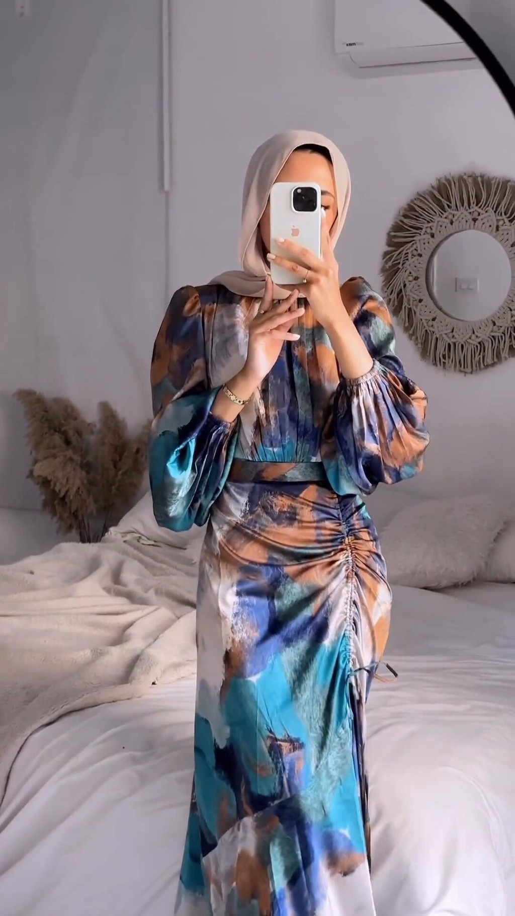 [PREMIUM QUALITY] Abaya Dubai Muslim Fashion Long Sleeve Maxi Dress Floral Print - detail 4