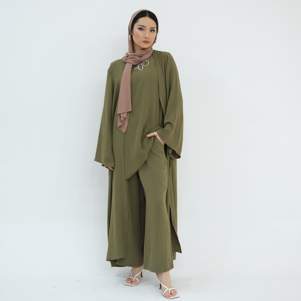 3Pieces Ramadan Suits Abaya Dubai Dress + Pants Muslim Sets Dress Abaya Dubai Muslim Islam Abayas woman - detail 7