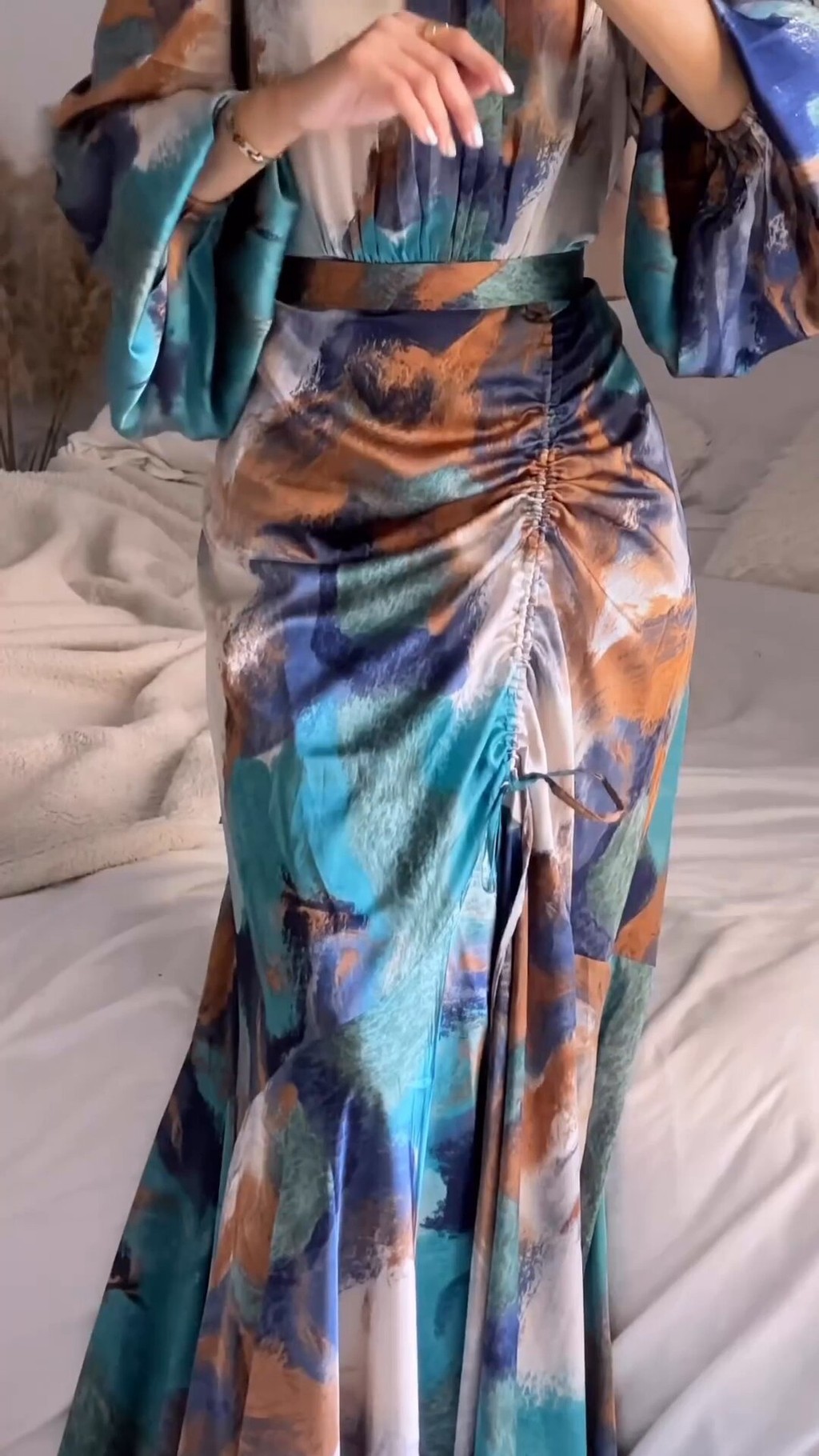 [PREMIUM QUALITY] Abaya Dubai Muslim Fashion Long Sleeve Maxi Dress Floral Print - detail 5