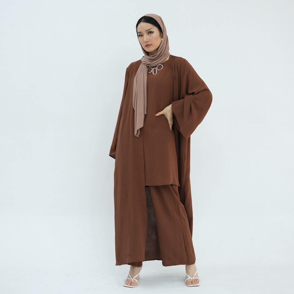 3Pieces Ramadan Suits Abaya Dubai Dress + Pants Muslim Sets Dress Abaya Dubai Muslim Islam Abayas woman - detail 10