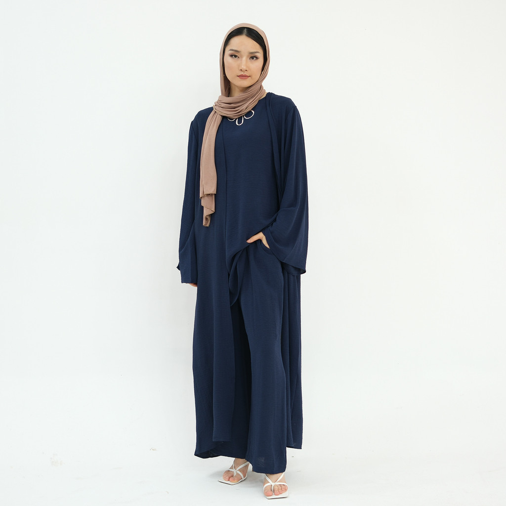 3Pieces Ramadan Suits Abaya Dubai Dress + Pants Muslim Sets Dress Abaya Dubai Muslim Islam Abayas woman - detail 3