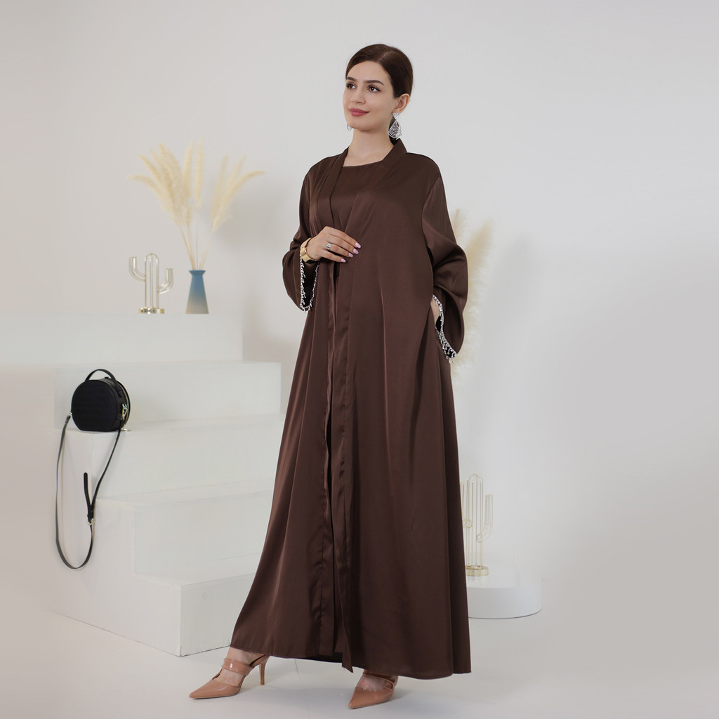 Ramadan 2 Piece Abaya Set Turkey Islam Arab Hijab Dress Muslim Sets Khimar For Women Robe Kaftan - detail 6