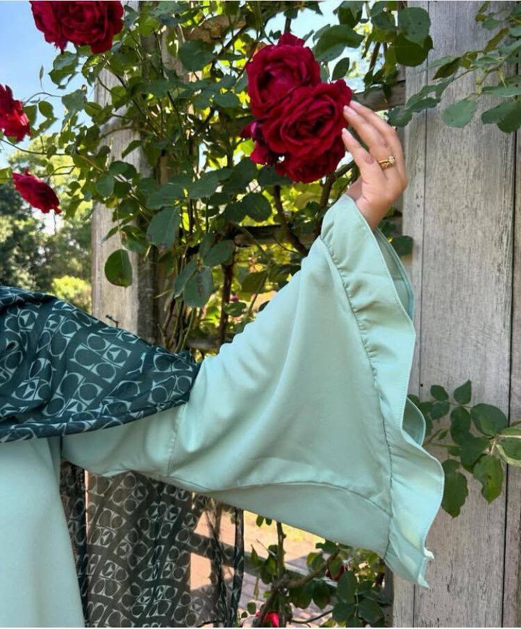 Women Muslim Modest Closed Pleated Dresses Long Sleeve Abaya Kaftan Basic Islamic Raya Clothes Dress - detail 3