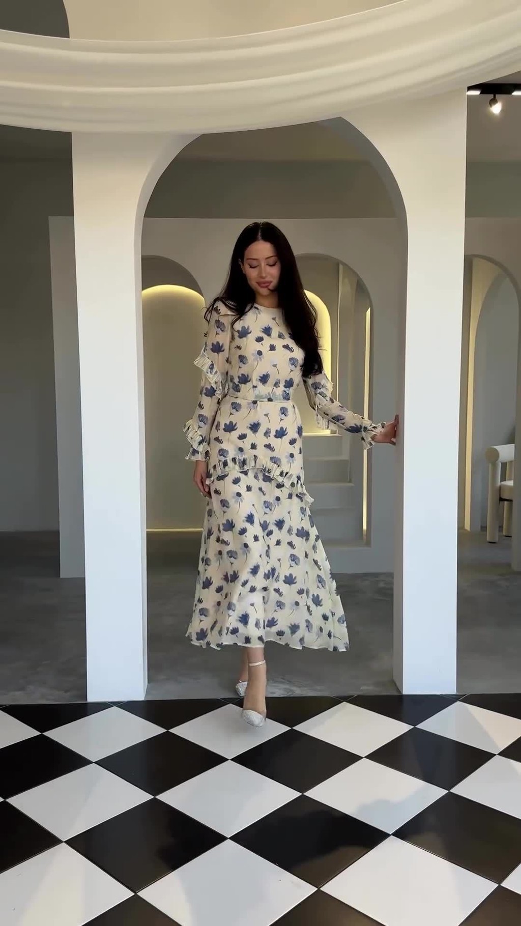 RAYA Muslim Abaya for Women Sweet Party Dresses Ramadan Arab Islam Long Robe Kaftan Dubai Flower Print - detail 8