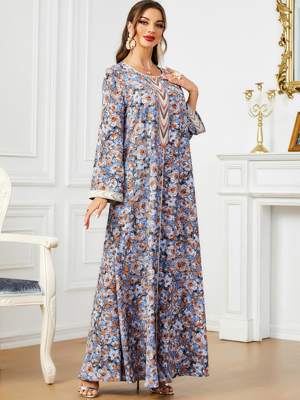 Raya Dubai Muslim Party Dress for Women Abaya Long Dresses Elegant Kaftan Ramadan Gown Robe - detail 3
