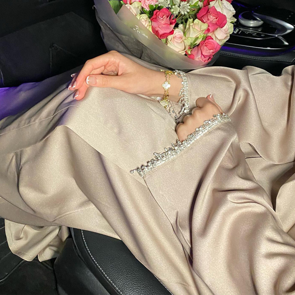 2 Piece Abaya Set Latest diamond Muslim Robe abaya female full length Tassel Muslim abaya Worship Service abayas Sets - detail 3
