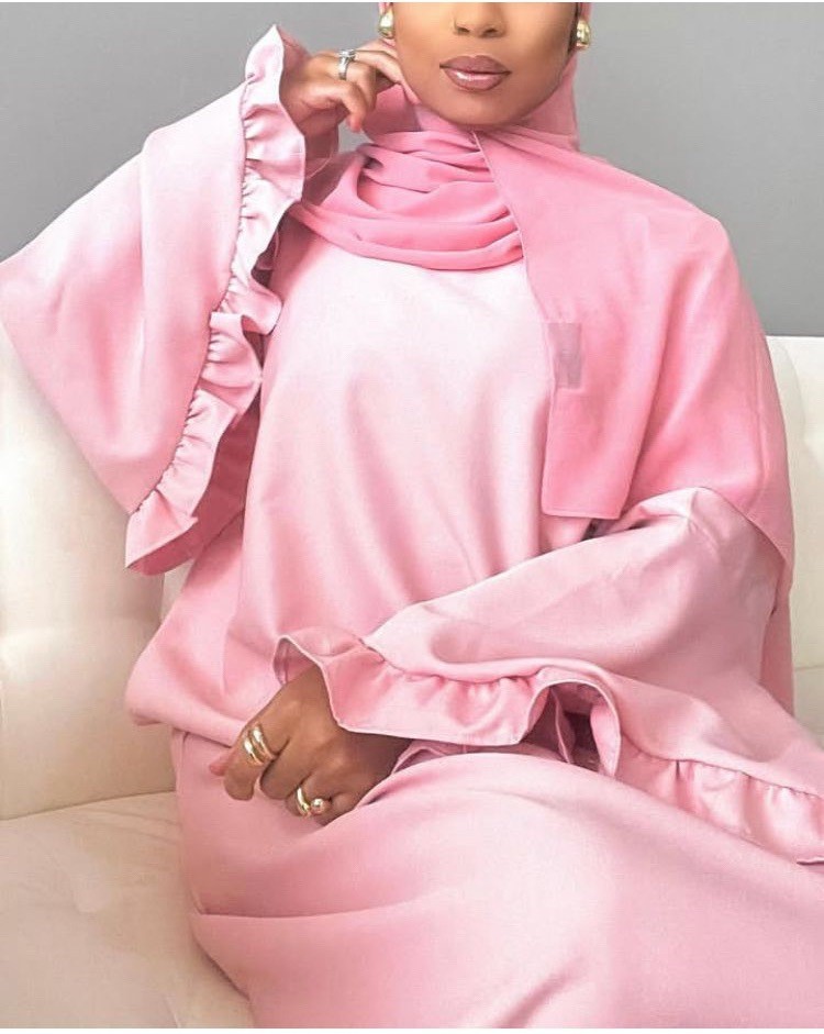 Women Muslim Modest Closed Pleated Dresses Long Sleeve Abaya Kaftan Basic Islamic Raya Clothes Dress - detail 5