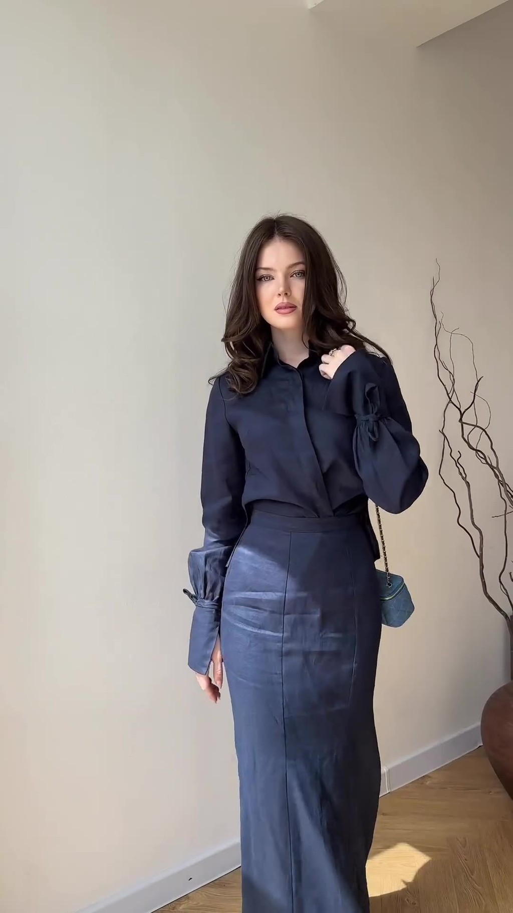 Muslim Women 2 Piece Set Buttons Shirt with Skirt Modest Ramadan Dubai Kaftan Islam Shirt Suits - detail 5