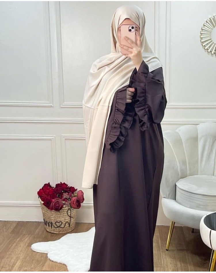 Women Muslim Modest Closed Pleated Dresses Long Sleeve Abaya Kaftan Basic Islamic Raya Clothes Dress - detail 9