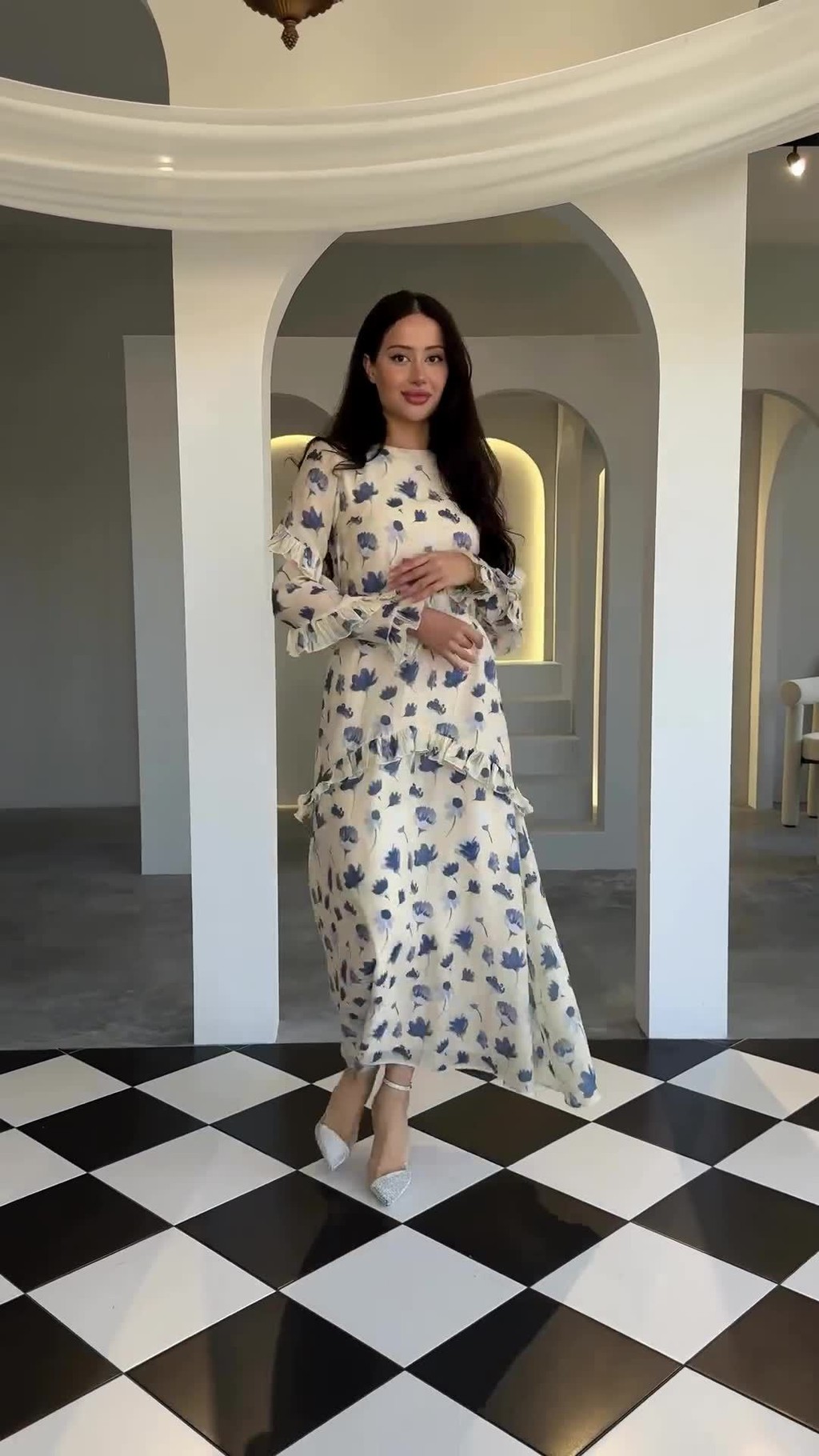 RAYA Muslim Abaya for Women Sweet Party Dresses Ramadan Arab Islam Long Robe Kaftan Dubai Flower Print - detail 10