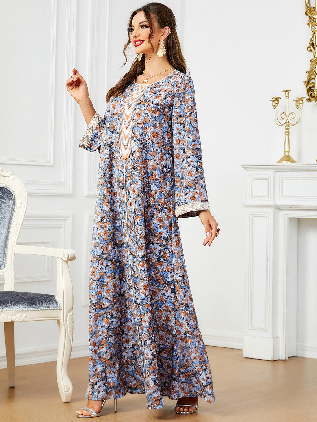 Raya Dubai Muslim Party Dress for Women Abaya Long Dresses Elegant Kaftan Ramadan Gown Robe - detail 4