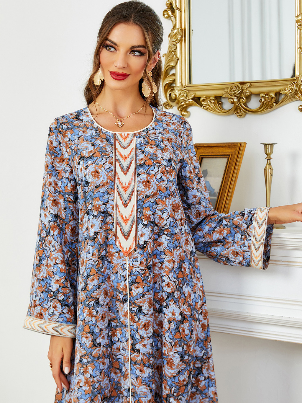Raya Dubai Muslim Party Dress for Women Abaya Long Dresses Elegant Kaftan Ramadan Gown Robe - detail 6