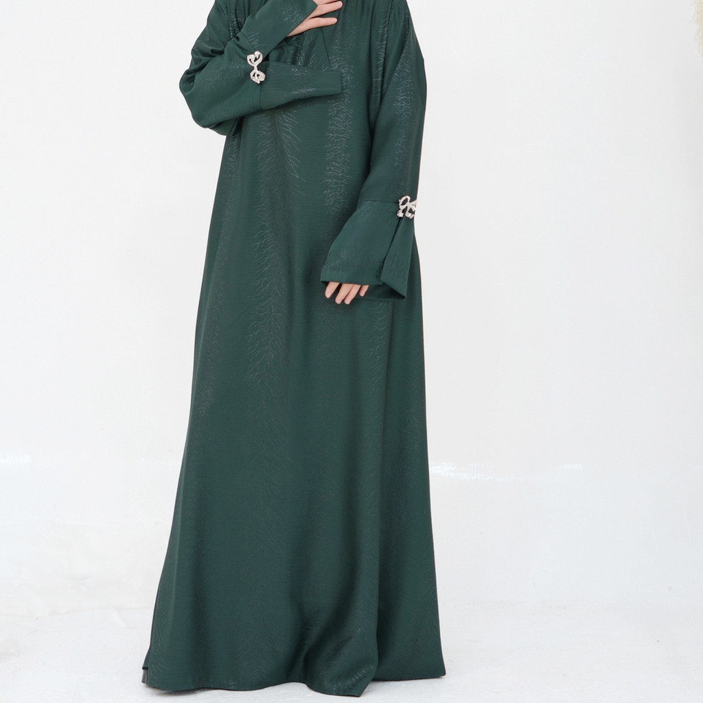 Raya Muslim Abaya for Women Bow Dresses Split Sleeve Ramadan Dubai Long Robe Party Islam Kaftan - detail 8