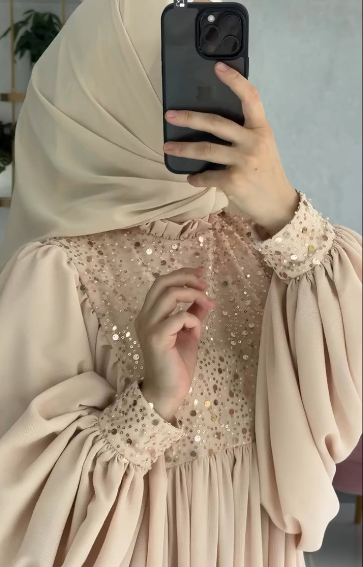Raya Muslim Party Dress Abaya for Women Sequins Dresses Loose Kaftan Islam Arab Long Robe Ramadan Dubai - detail 5
