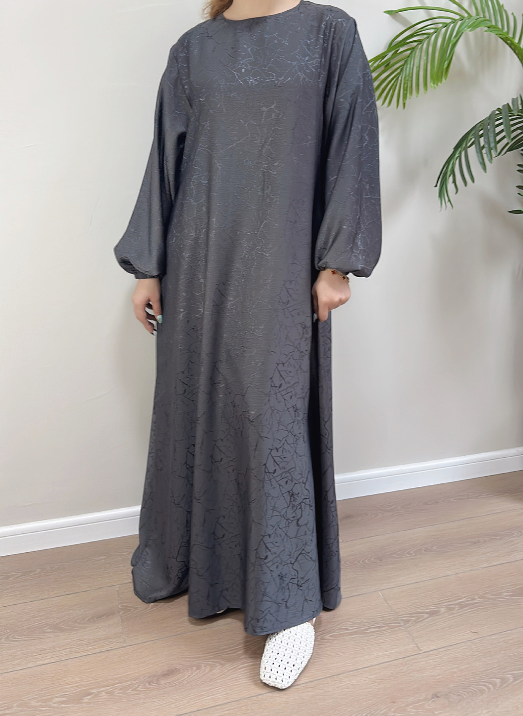 Raya Floral Print Muslim Abaya Dress Women Ramadan Party Dresses Dubai Arab Malay Kaftan Gown Robe Jubah - detail 4