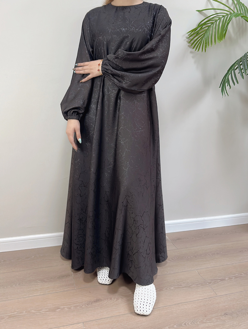 Raya Floral Print Muslim Abaya Dress Women Ramadan Party Dresses Dubai Arab Malay Kaftan Gown Robe Jubah - detail 6