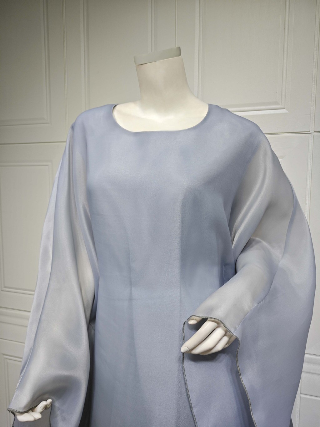 Raya Arab Satin Muslim Party Dress for Women Bat Sleeve Abaya Long Dresses Malayu Kaftan Ramadan Gown Robe - detail 10