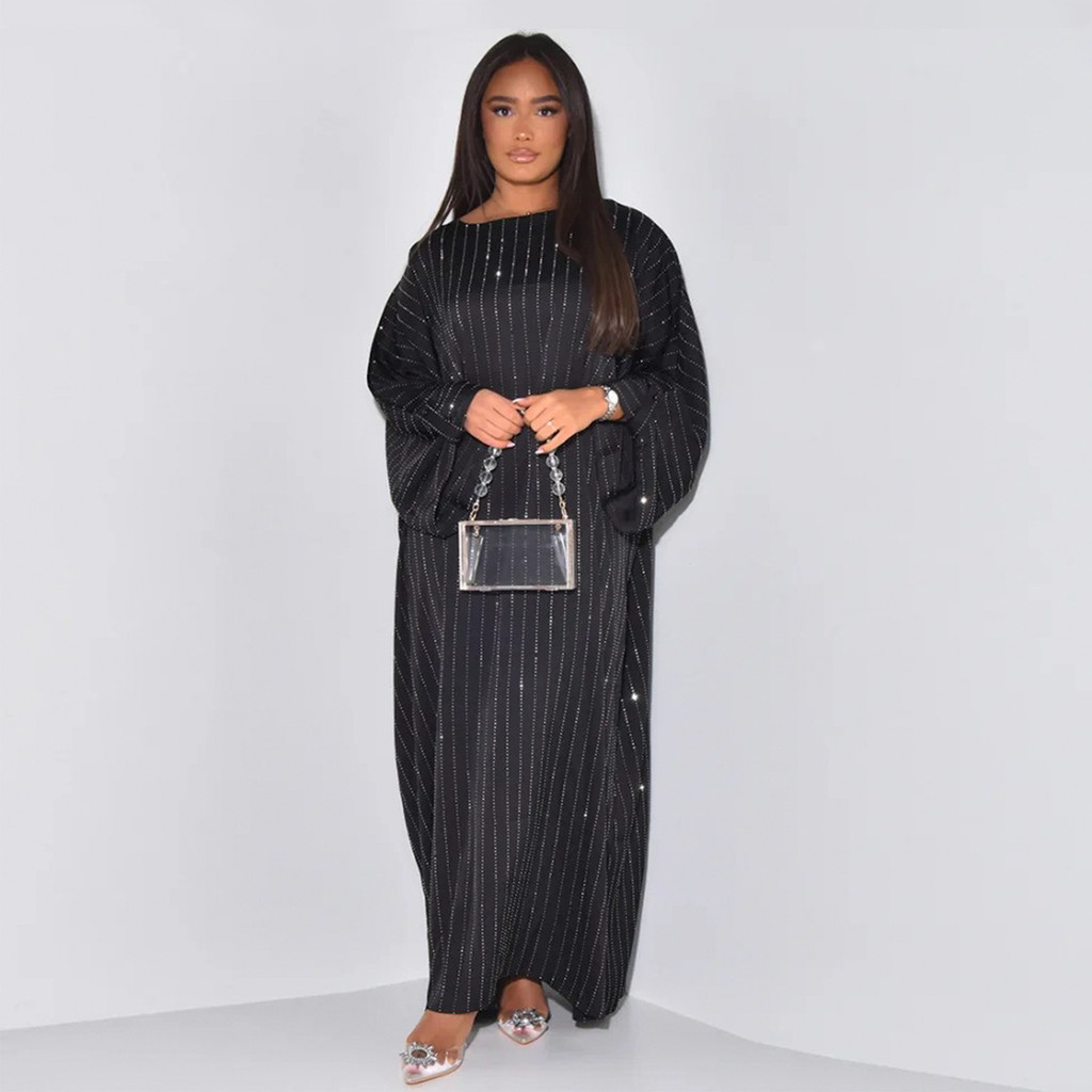 Luxury Dubai Abaya Dress for Muslim Women Ramadan Raya Malayu Party Clothing Islamic Malayu Modest Long Robe - detail 8