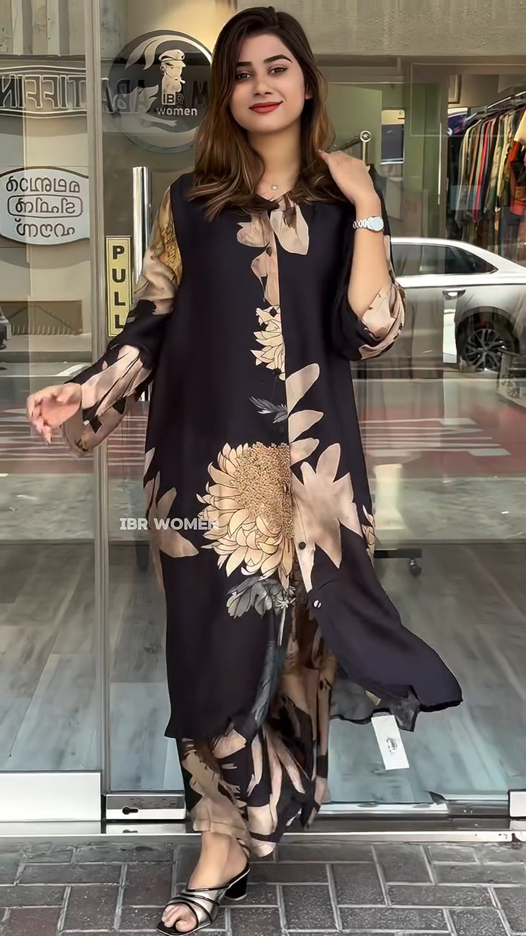 Muslim Women Fashion New 2 Piece Set Spring Single  Laple Shirt & Pants Outfits Autumn Long Sleeve Loose Women Suit - detail 2