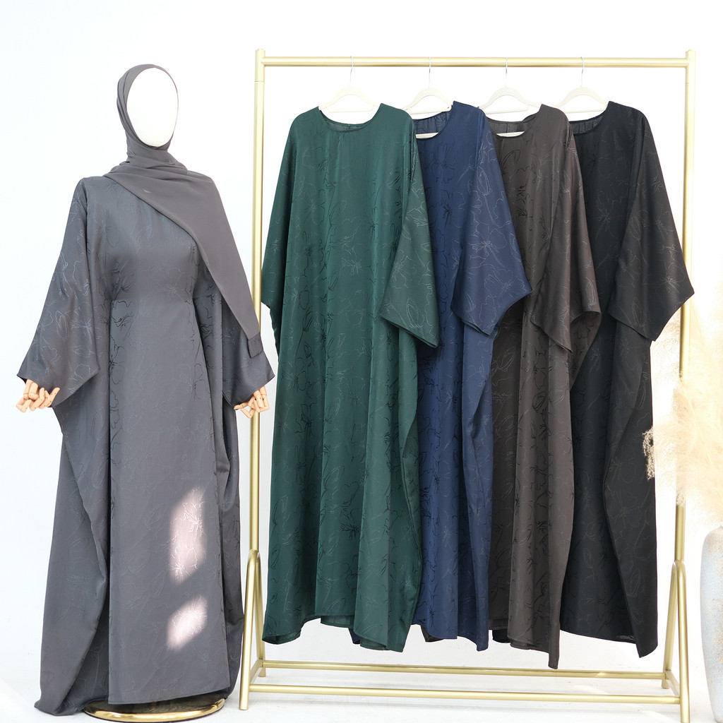 Closed Abaya Dress Dubai Luxury Muslim Hijab Dress 3D Jacquard Satin Black Abayas for Women Kaftan Malay Islamic - detail 9