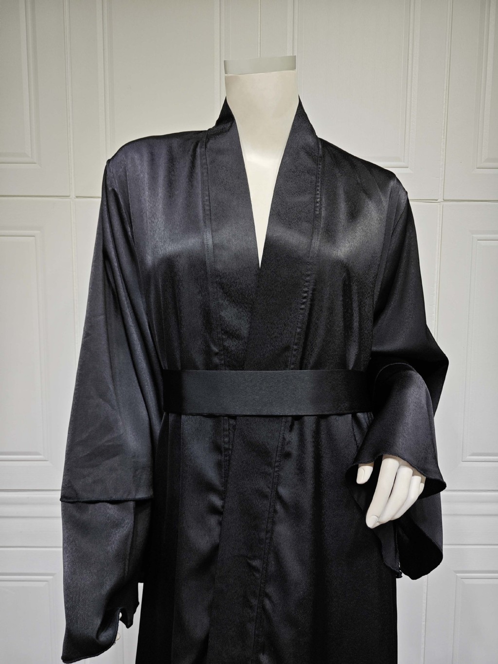 Raya Abayas for Women Muslim Satin 3 Layers Ramadan Robe Cake Dress Ramadan Caftan Long Dresses Cardigan Jubah - detail 5