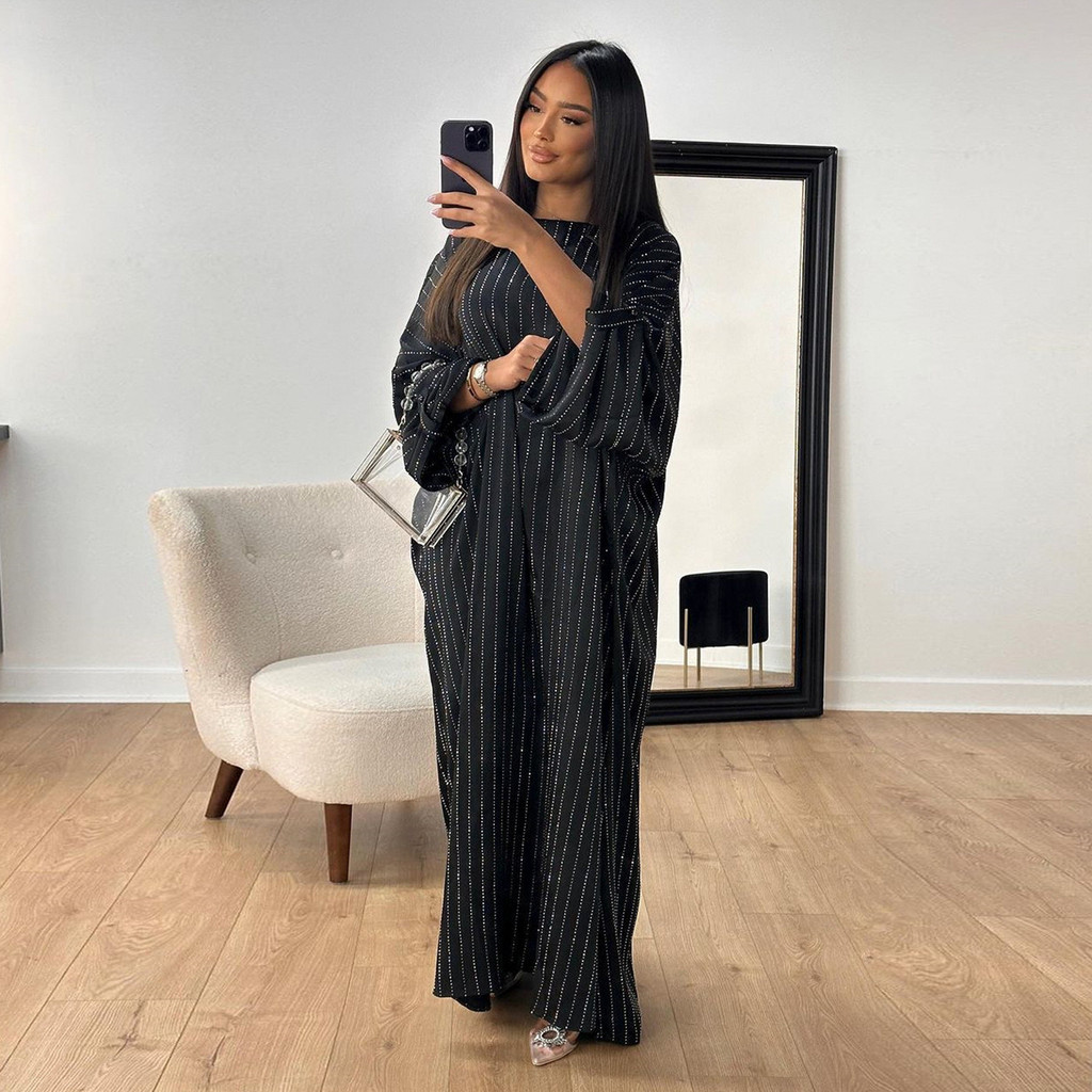 Luxury Dubai Abaya Dress for Muslim Women Ramadan Raya Malayu Party Clothing Islamic Malayu Modest Long Robe - detail 9