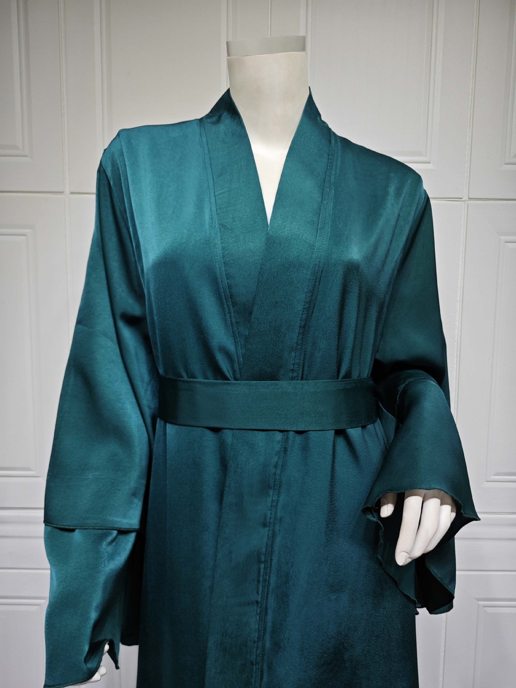 Raya Abayas for Women Muslim Satin 3 Layers Ramadan Robe Cake Dress Ramadan Caftan Long Dresses Cardigan Jubah - detail 10