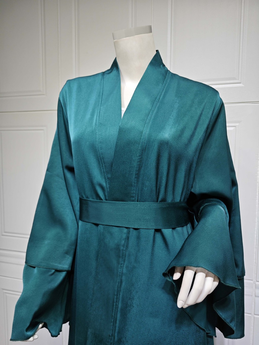 Raya Abayas for Women Muslim Satin 3 Layers Ramadan Robe Cake Dress Ramadan Caftan Long Dresses Cardigan Jubah - detail 11