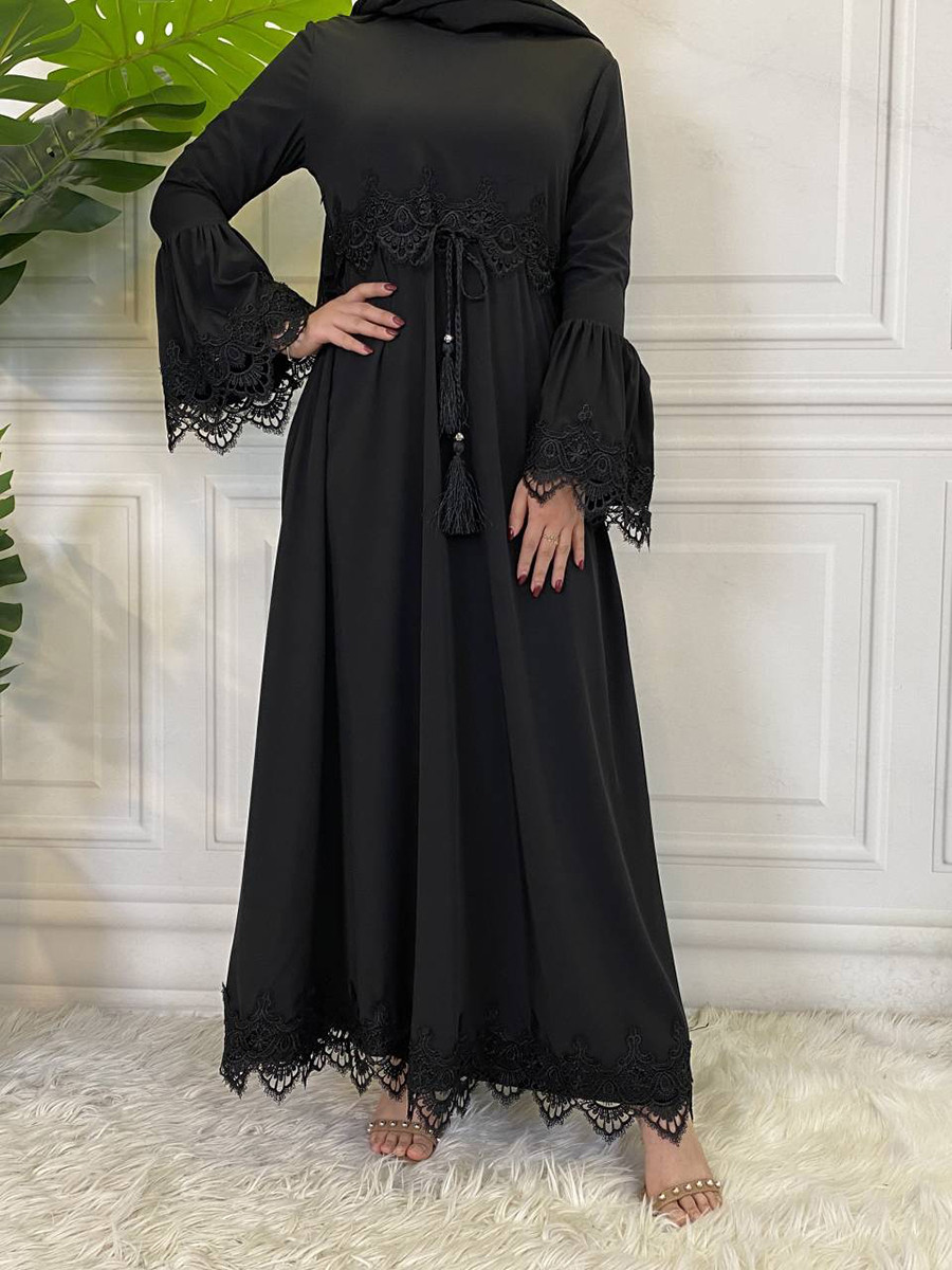 Modest Abaya Ramadan Muslimah De Mode Maxi Robe Malay Kaftan Islamic Clothing Muslim For Women Hijab Dress Caftan - detail 2