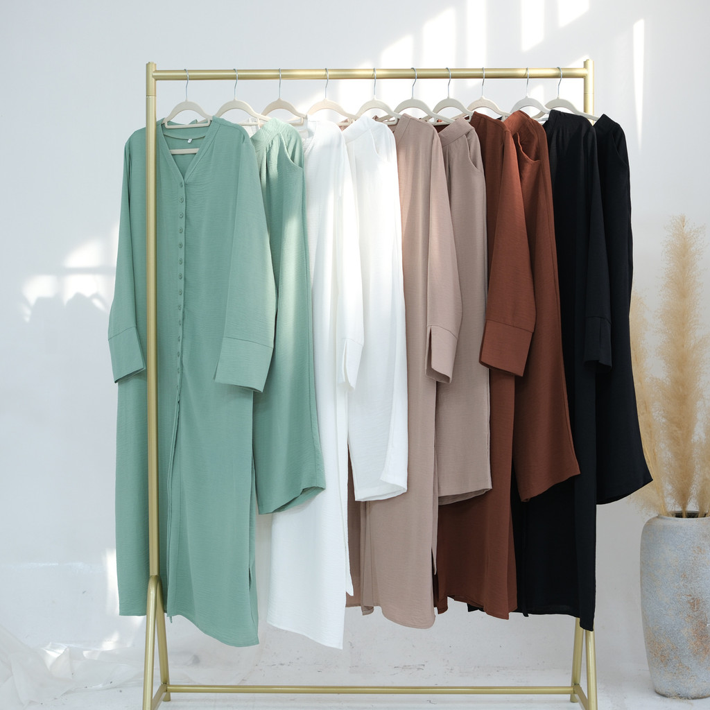 Ramadan Plain 2 Piece Abaya Set Tops Pants Modest Muslim Sets Abayas Prayer Clothes For Women Caftan Jubah Kaftan - detail 9