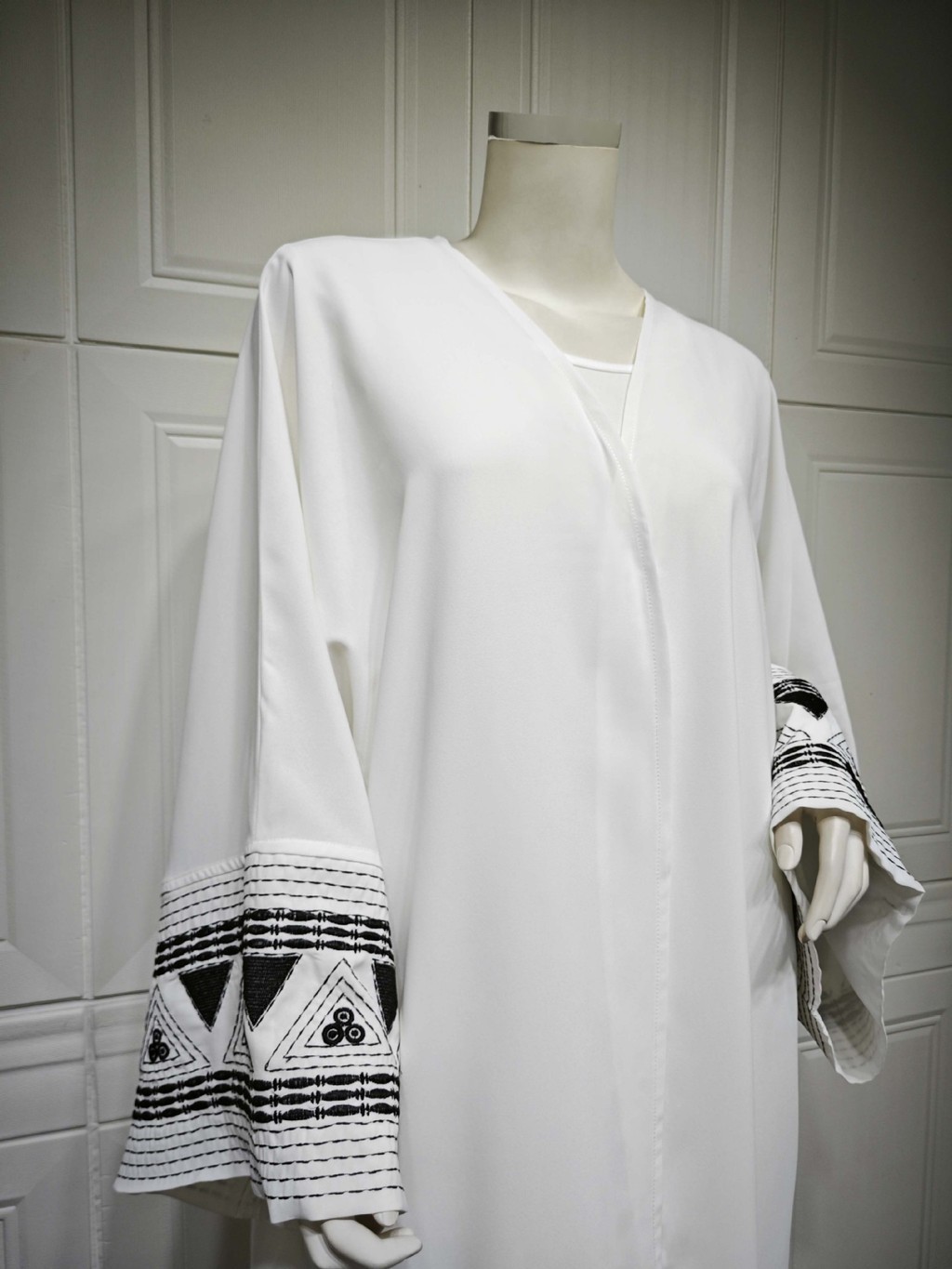 Raya White Open Kimono Abaya Dubai Luxury embroidery Islam Muslim Kaftan Dress Kebaya Palestine Abayas Women - detail 6