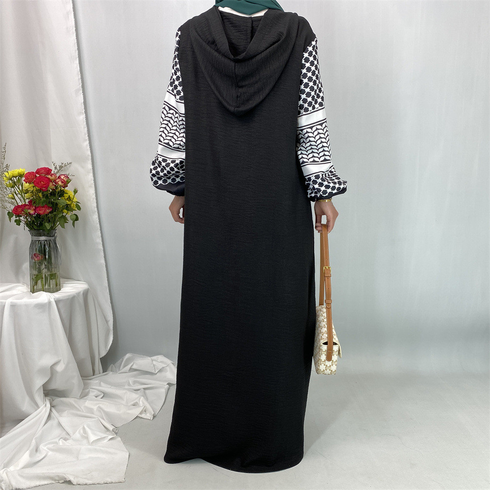 Fashion Ramadan Abayas For Women Hooded Muslim Hijab Dress Malay Kaftan Islamic Dresses Casual Modest Robe Jubah - detail 8