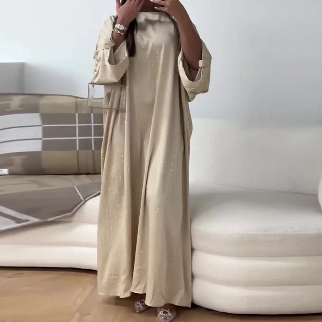 Luxury Dubai Abaya Dress for Muslim Women Ramadan Raya Malayu Party Clothing Islamic Malayu Modest Long Robe - detail 3