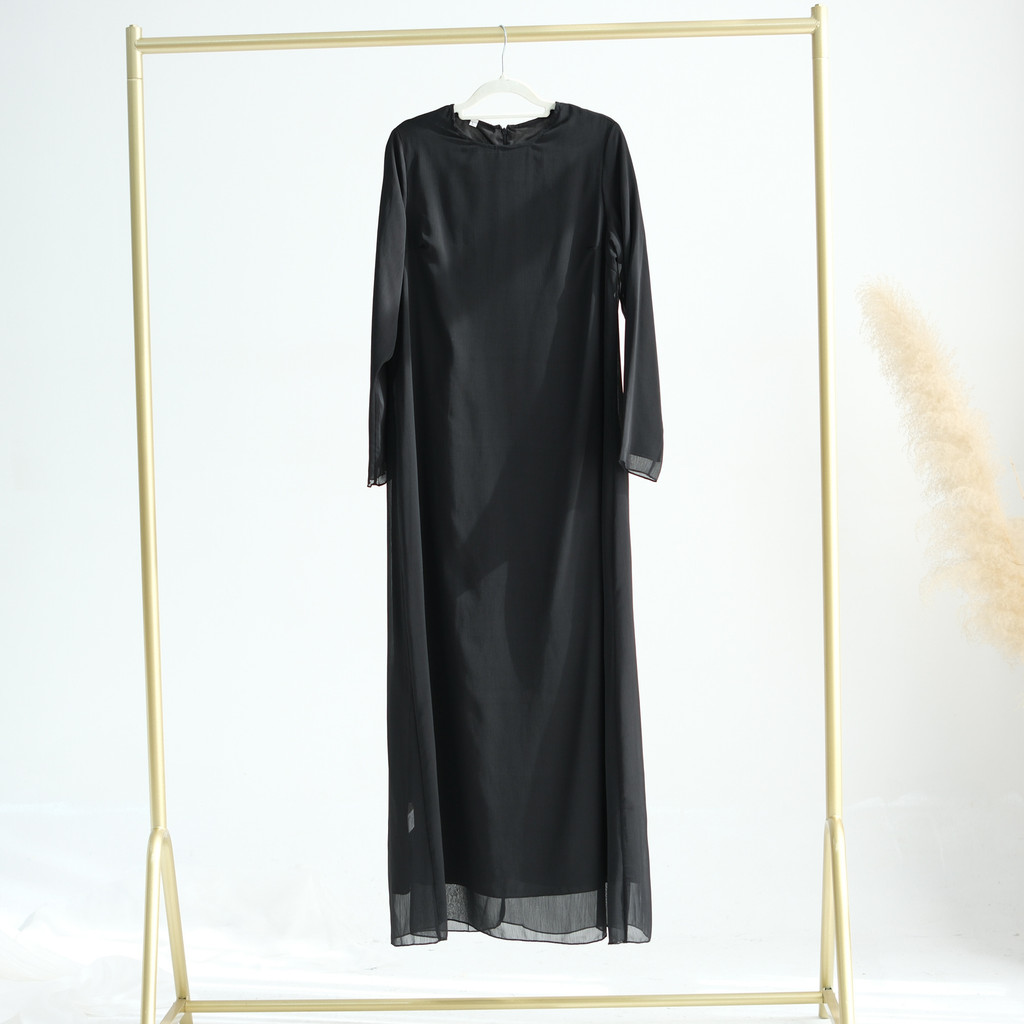 Sweet Abaya 2 & 3 Piece set, Sheer Open Abaya, Lined Inner Dress Hijabi Muslim Women Sets, Raya Ramadan Islamic Clothing - detail 3