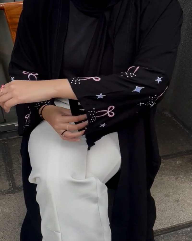 Muslim Abaya Dress for Women Embroidery Cardigan Raya Ramadan Robe Dubai Abayas Kaftan Islam Arab - detail 10