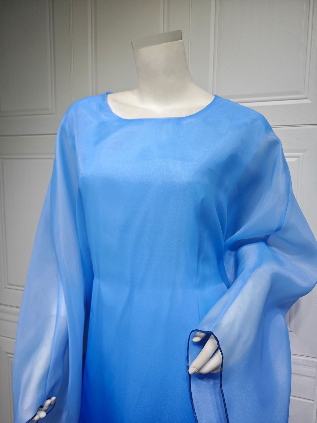 Raya Arab Satin Muslim Party Dress for Women Bat Sleeve Abaya Long Dresses Malayu Kaftan Ramadan Gown Robe - detail 6