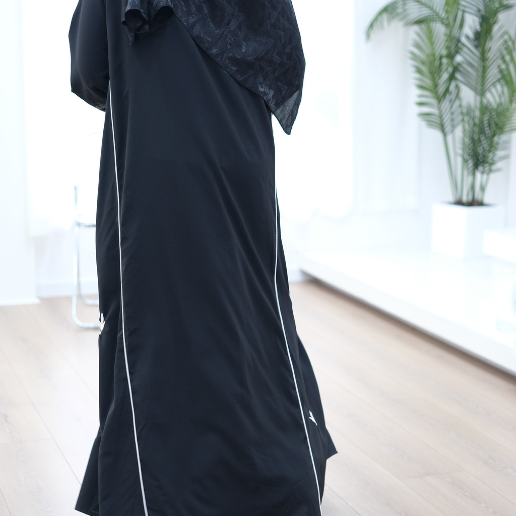Embroidery Open Black Fancy Abaya Dubai For Evening Party Dress Muslim Clothing Women Kaftan Malay Kaftan Woman - detail 1
