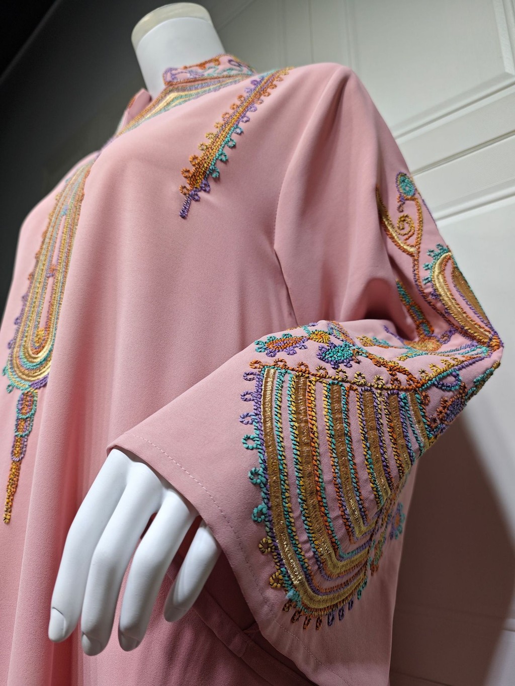 Abaya Women Party Dress Embroidery Muslim Modest Raya Dresses Long Robe Ramadan Dubai Kaftan Abayas - detail 12