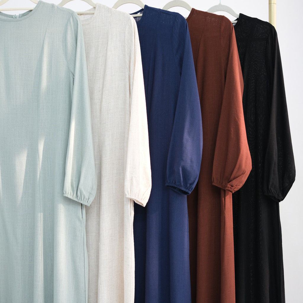 New Muslim Dress for Women Cotton and Linen Maxi Dresses Raya Ramadan Modest Abaya Robe Islam Clothing Jubah - detail 10