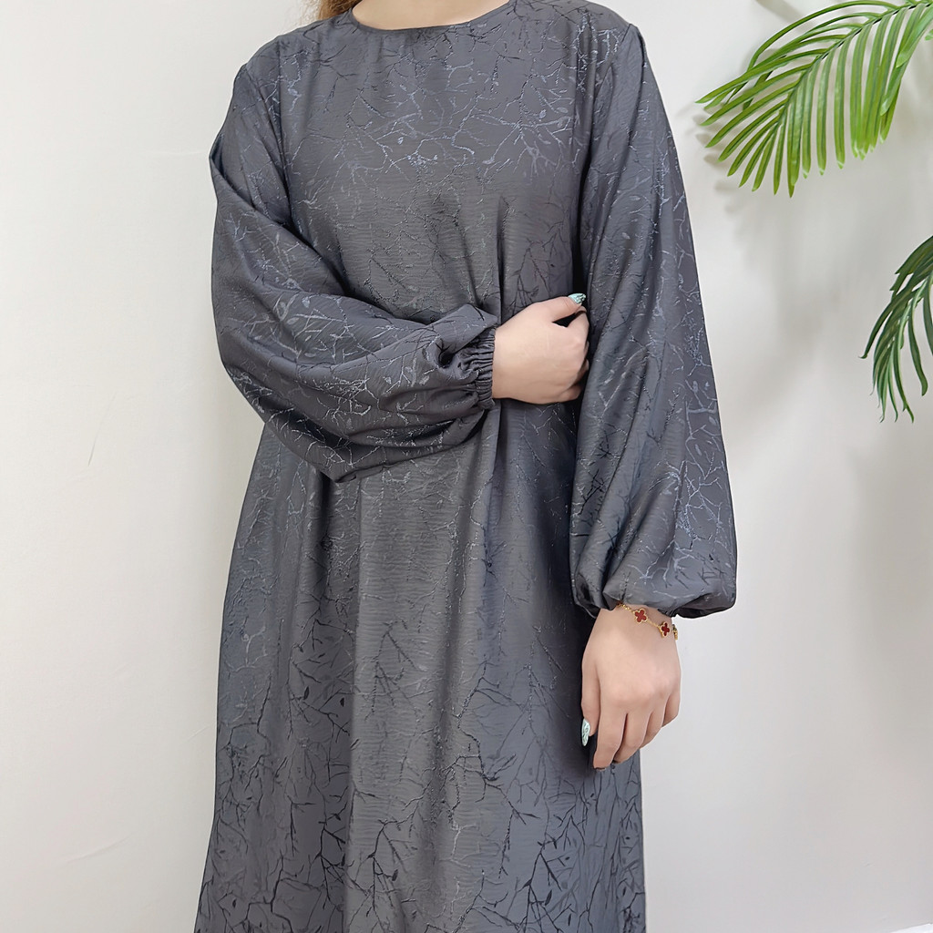 Raya Floral Print Muslim Abaya Dress Women Ramadan Party Dresses Dubai Arab Malay Kaftan Gown Robe Jubah - detail 5