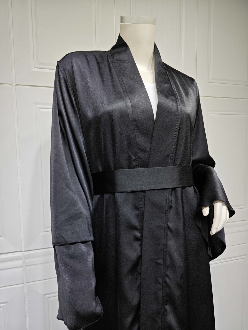 Raya Abayas for Women Muslim Satin 3 Layers Ramadan Robe Cake Dress Ramadan Caftan Long Dresses Cardigan Jubah - detail 6
