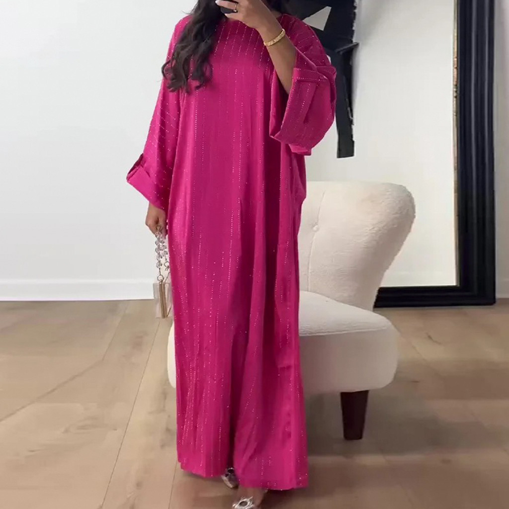Luxury Dubai Abaya Dress for Muslim Women Ramadan Raya Malayu Party Clothing Islamic Malayu Modest Long Robe - detail 5